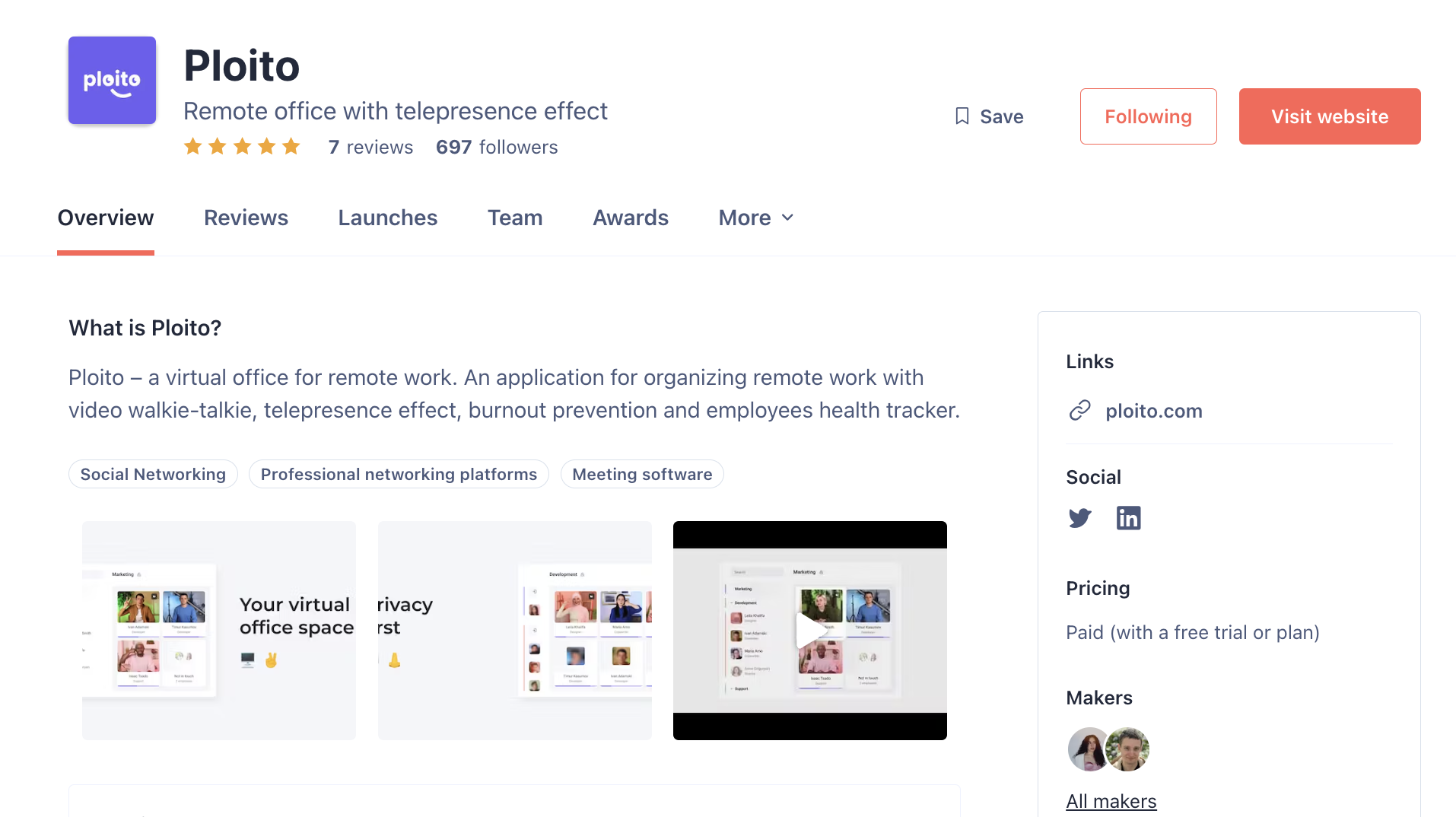 Screenshot from the interface